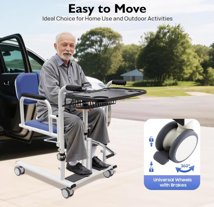 Hydraulic Transfer Chair-Safe, Comfortable & Dignified Mobility Support