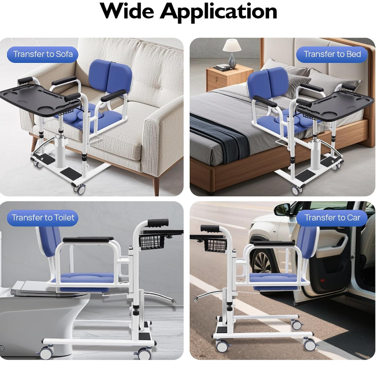 Hydraulic Transfer Chair-Safe, Comfortable & Dignified Mobility Support